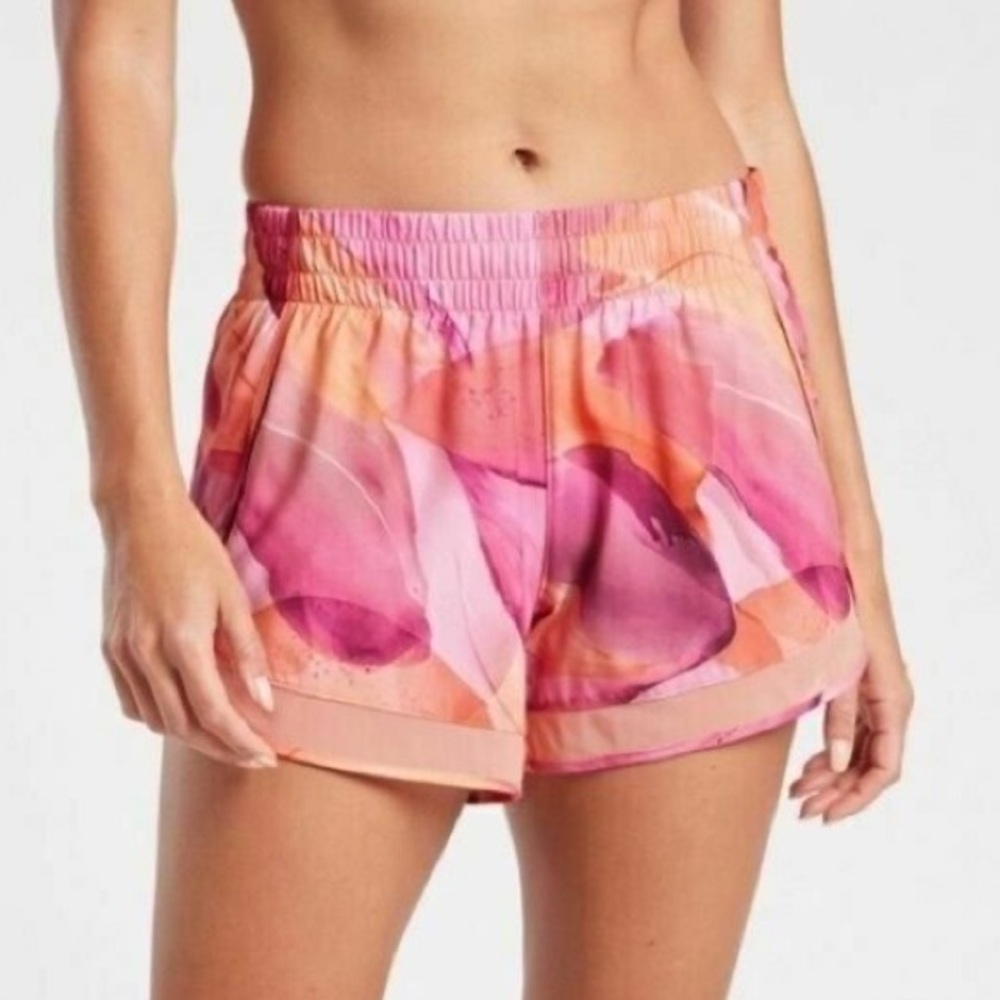 NWT Athleta Printed Mesh Racer Run Short 4” in Make A Splash Women’s Size 3XL